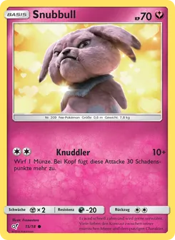 Snubbull, Karte 15 aus Meisterdetektiv Pikachu