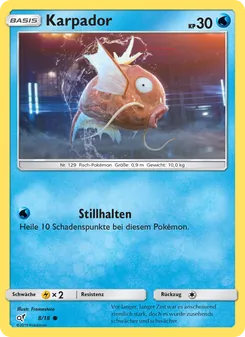 Karpador, Karte 8 aus Meisterdetektiv Pikachu