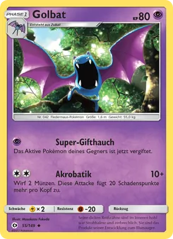 Golbat, Karte 55 aus Sonne & Mond