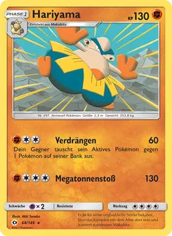 Hariyama, Karte 68 aus Sonne & Mond