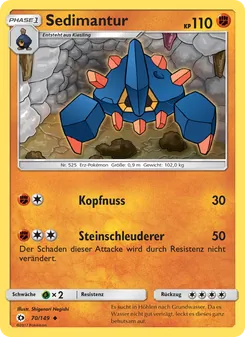 Sedimantur, Karte 70 aus Sonne & Mond