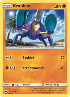 Krabbox, Karte 72 aus Sonne & Mond