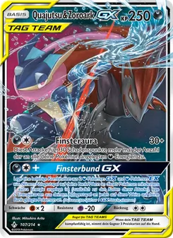 Quajutsu & Zoroark GX, Karte 107 aus Kräfte im Einklang