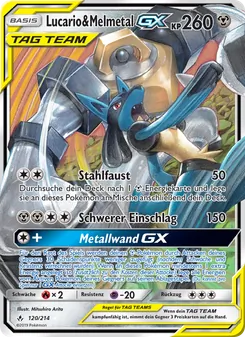 Lucario & Melmetal GX, Karte 120 aus Kräfte im Einklang