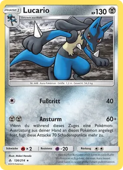 Lucario, Karte 126 aus Kräfte im Einklang