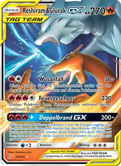 Reshiram & Glurak GX, Karte 20 aus Kräfte im Einklang