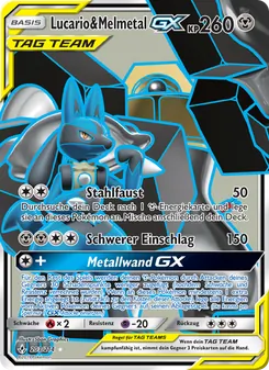 Lucario & Melmetal GX, Karte 203 aus Kräfte im Einklang