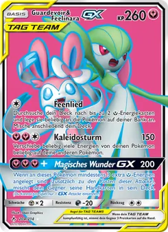 Guardevoir & Feelinara GX, Karte 204 aus Kräfte im Einklang