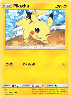 Pikachu, Karte 54 aus Kräfte im Einklang