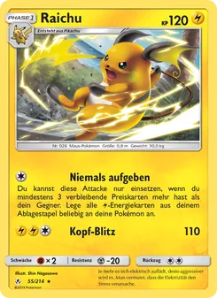 Raichu, Karte 55 aus Kräfte im Einklang