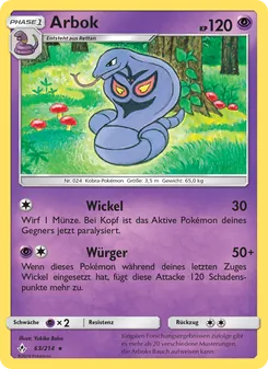 Arbok, Karte 63 aus Kräfte im Einklang