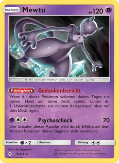 Mewtu, Karte 75 aus Kräfte im Einklang