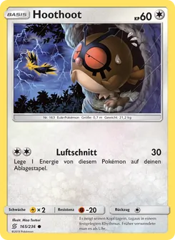 Hoothoot, Karte 165 aus Bund der Gleichgesinnten