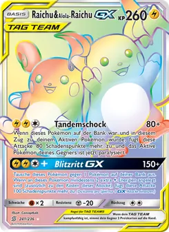 Raichu & Alola-Raichu GX, Karte 241 aus Bund der Gleichgesinnten