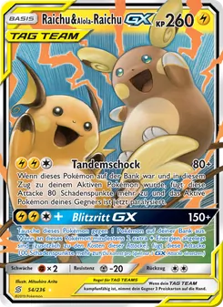 Raichu & Alola-Raichu GX, Karte 54 aus Bund der Gleichgesinnten