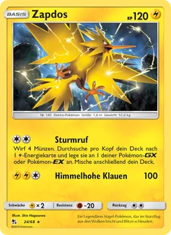 Zapdos, Karte 24 aus Verborgenes Schicksal