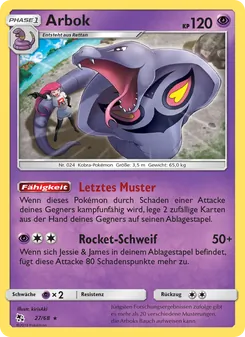 Arbok, Karte 27 aus Verborgenes Schicksal