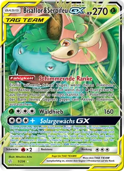 Bisaflor & Serpifeu GX, Karte 1 aus Welten im Wandel