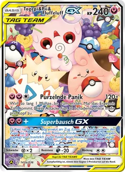 Togepi & Pii & Fluffeluff GX, Karte 143 aus Welten im Wandel