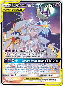 Solgaleo & Lunala GX, Karte 216 aus Welten im Wandel