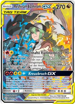 Reshiram & Zekrom GX, Karte 222 aus Welten im Wandel