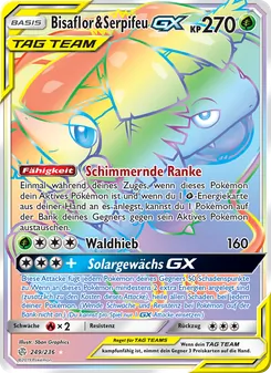 Bisaflor & Serpifeu GX, Karte 249 aus Welten im Wandel