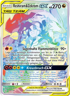 Reshiram & Zekrom GX, Karte 259 aus Welten im Wandel