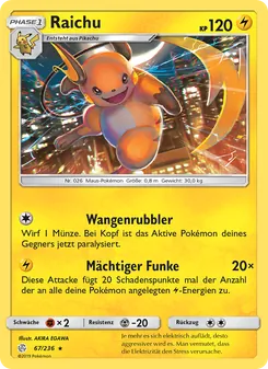 Raichu, Karte 67 aus Welten im Wandel