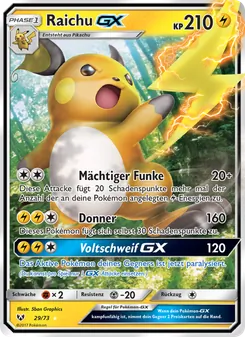 Raichu GX, Karte 29 aus Schimmernde Legenden