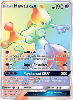 Mewtu GX, Karte 76 aus Schimmernde Legenden