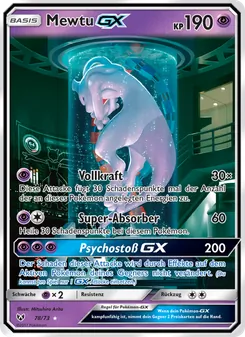Mewtu GX, Karte 78 aus Schimmernde Legenden