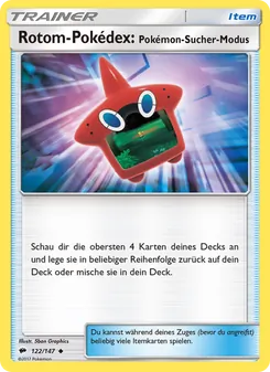 Rotom-Pokédex: Pokémon-Sucher-Modus, Karte 122 aus Nacht in Flammen
