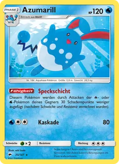 Azumarill, Karte 35 aus Nacht in Flammen