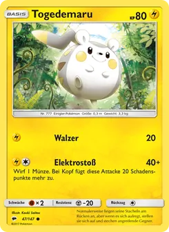 Togedemaru, Karte 47 aus Nacht in Flammen