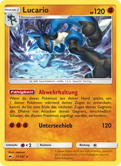 Lucario, Karte 71 aus Nacht in Flammen