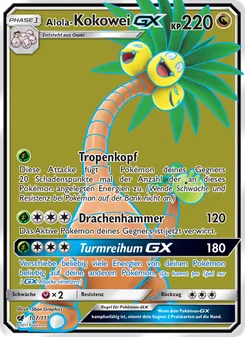 Alola-Kokowei GX, Karte 107 aus Aufziehen der Sturmröte