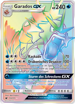 Garados GX, Karte 112 aus Aufziehen der Sturmröte