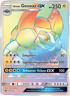 Alola-Geowaz GX, Karte 113 aus Aufziehen der Sturmröte