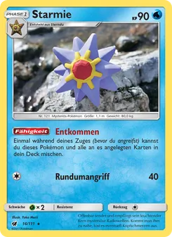Starmie, Karte 16 aus Aufziehen der Sturmröte