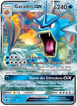 Garados GX, Karte 18 aus Aufziehen der Sturmröte