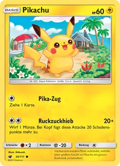 Pikachu, Karte 30 aus Aufziehen der Sturmröte