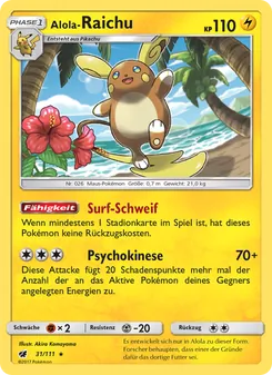 Alola-Raichu, Karte 31 aus Aufziehen der Sturmröte