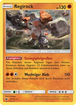 Regirock, Karte 53 aus Aufziehen der Sturmröte