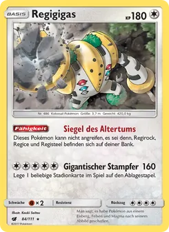 Regigigas, Karte 84 aus Aufziehen der Sturmröte