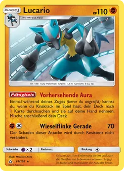 Lucario, Karte 67 aus Ultra-Prisma