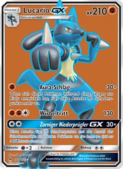 Lucario GX, Karte 122 aus Grauen Der Lichtfinsternis