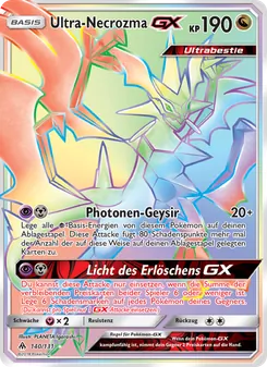 Ultra-Necrozma GX, Karte 140 aus Grauen Der Lichtfinsternis