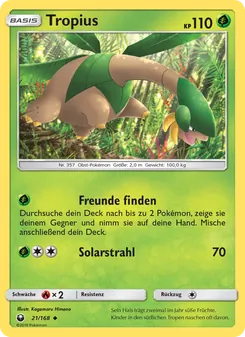 Tropius, Karte 21 aus Sturm Am Firmament