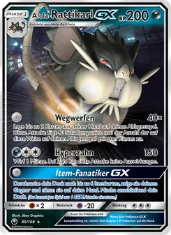 Alola-Rattikarl GX, Karte 85 aus Sturm Am Firmament