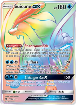 Suicune GX, Karte 220 aus Echo des Donners